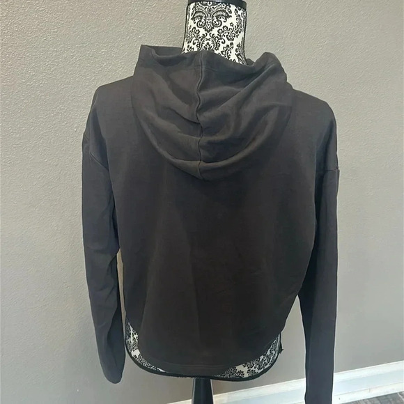 Ariana Grande H&M Crop Sweatshirt Hoodie Women's Thank U Next Gray - Picture 6 of 10
